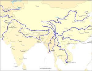 Printable Asia Rivers Map | Map of Asia Rivers - Printable World Maps