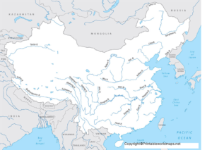 Printable Asia Rivers Map | Map of Asia Rivers - Printable World Maps