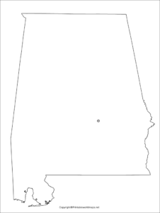 Printable Blank Map of Alabama- Outline, Transparent, PNG Map ...