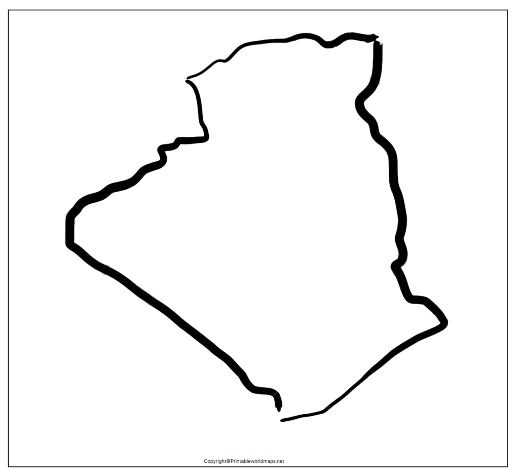 Printable Blank Map of Algeria – Outline, Transparent, PNG Map 2 Algeria Blank Map Outline