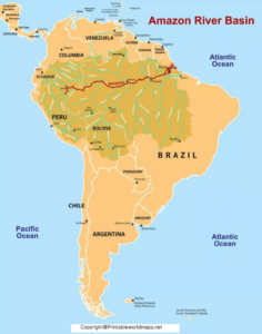 Amazon River World Map – Amazon River on World Map - Printable World Maps