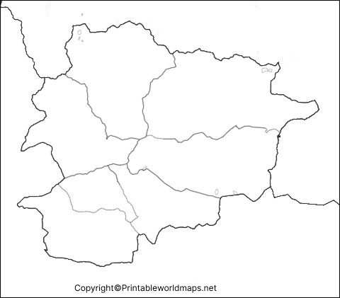 Printable Blank Map of Andorra – Outline, Transparent, PNG Map 2 Andorra Blank Map Outline