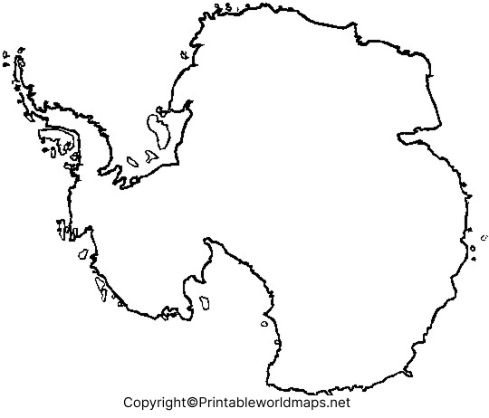 Printable Blank Map of Antarctica – Outline, Transparent map 2 Antarctica Blank map Outline