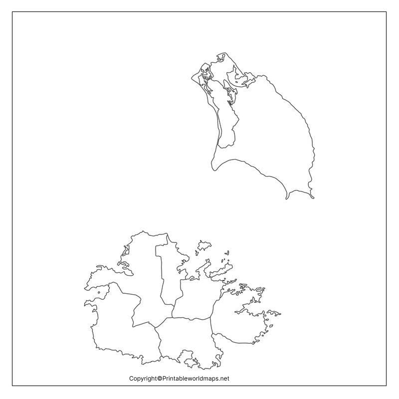 Antigua and Barbuda Blank Map Outline