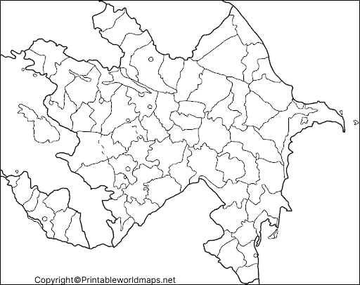 Printable Blank Map of Azerbaijan – Outline, Transparent, PNG Map 2 Azerbaijan Blank Map Outline
