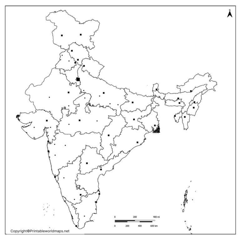 Blank Map of India