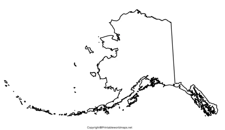 Blank Map of Alaska for Practice Worksheet