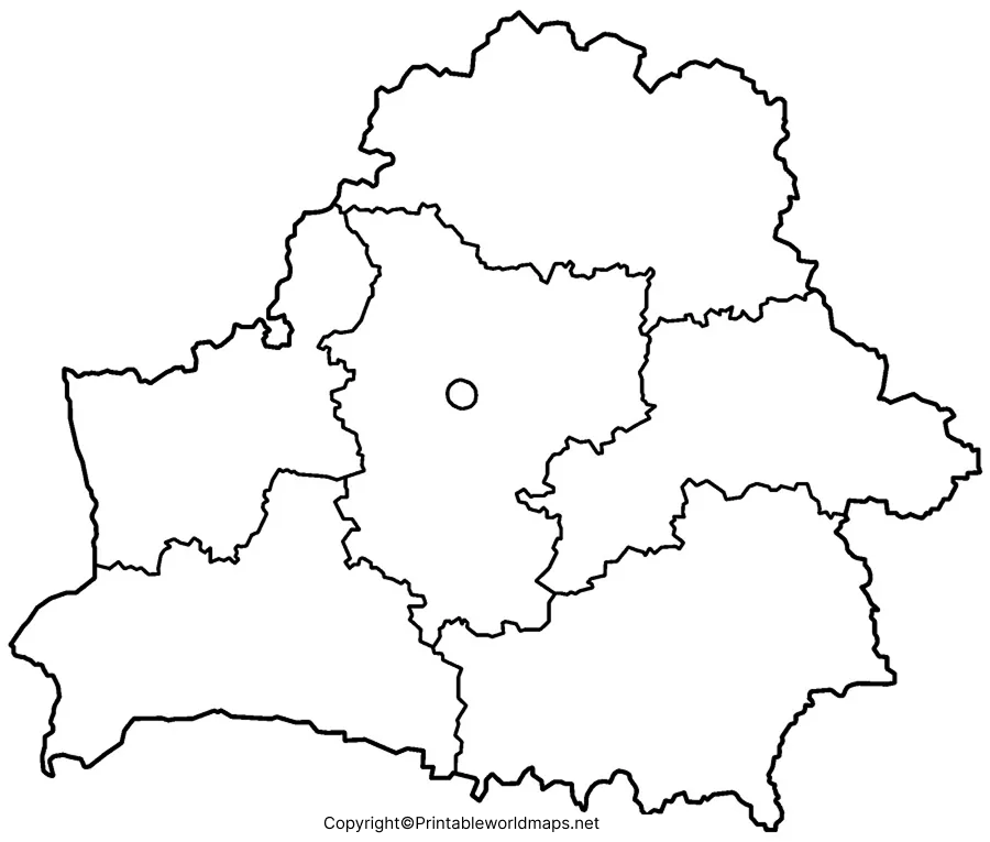 Printable Blank Map of Belarus – Outline, Transparent map 4 Blank Map of Belarus for Practice Worksheet