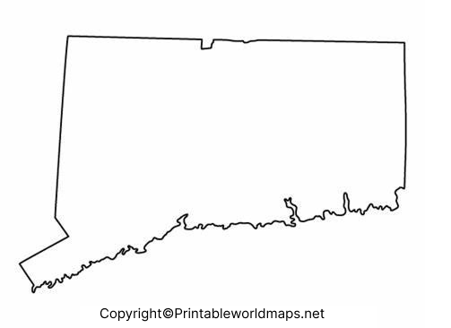 Printable Blank Map of Connecticut – Outline Transparent map 4 Blank Map of Connecticut