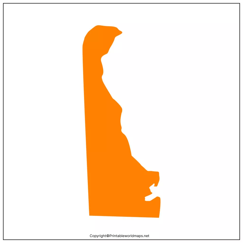 Blank Map of Delaware – Outline