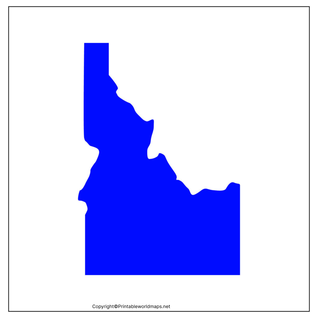 Printable Blank Map of Idaho – Outline, Transparent PNG map 2 Blank Map of Idaho 1024x1024 1