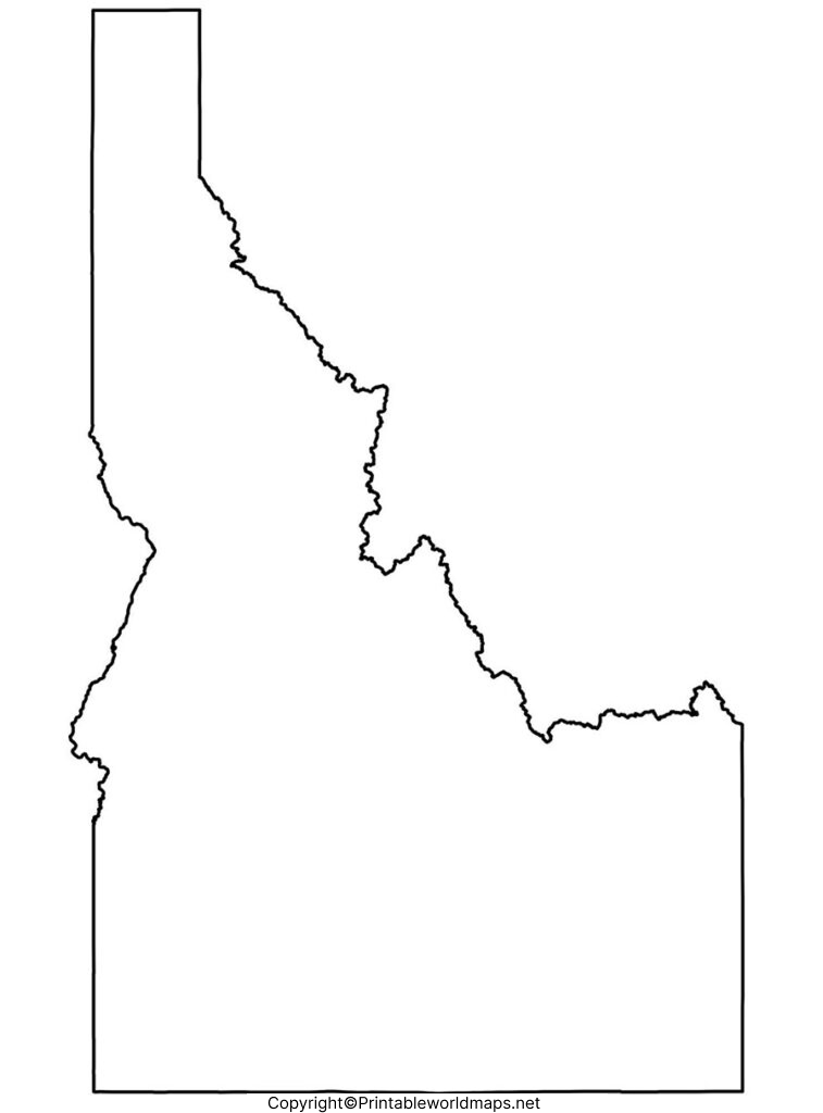 Printable Blank Map of Idaho – Outline, Transparent PNG map 9 Blank Map of Idaho for Practice Worksheet 757x1024 1