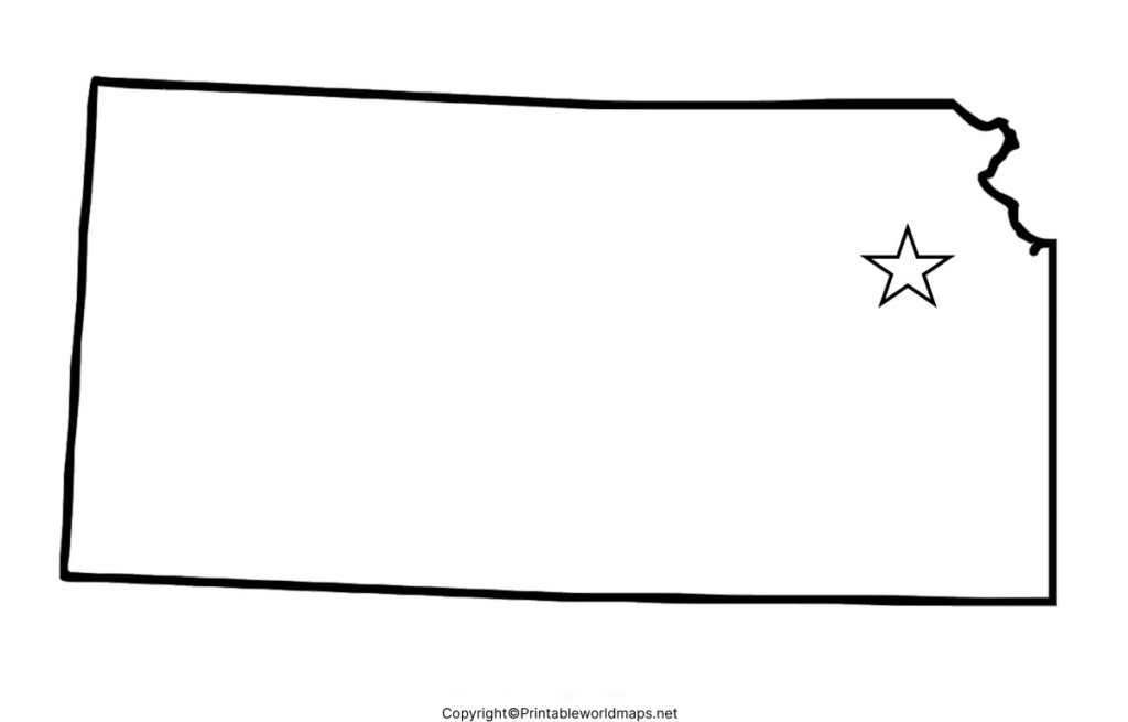 Printable Blank Map of Kansas – Outline, Transparent, PNG map 8 Blank Map of Kansas for Practice Worksheet