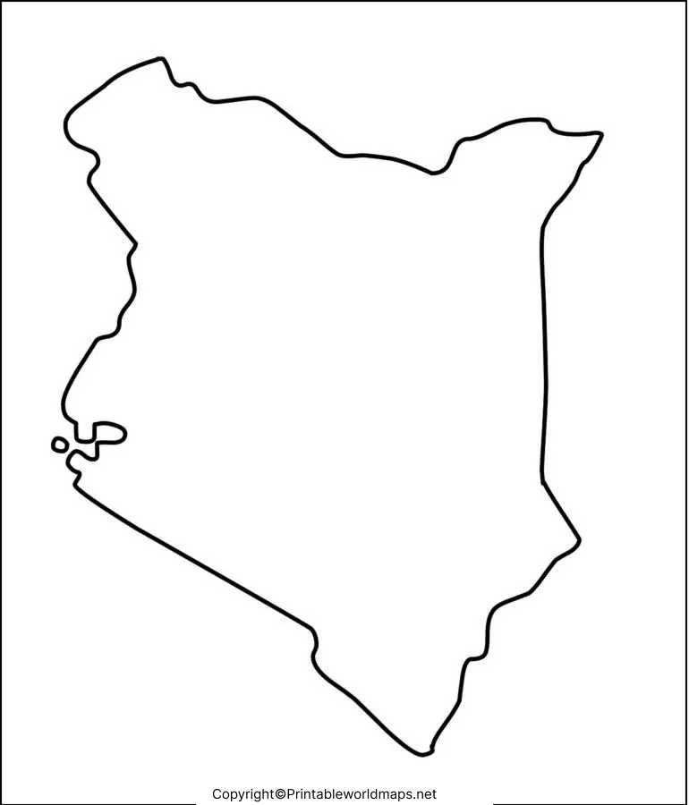 Printable Blank Map of Kenya – Outline, Transparent, PNG map 5 Blank Map of Kenya for Practice Worksheet