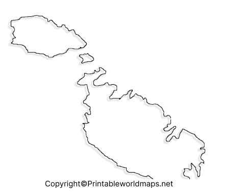 Printable Blank Map of Malta – Outline, Transparent PNG Map 5 Blank Map of Malta for Practice Worksheet