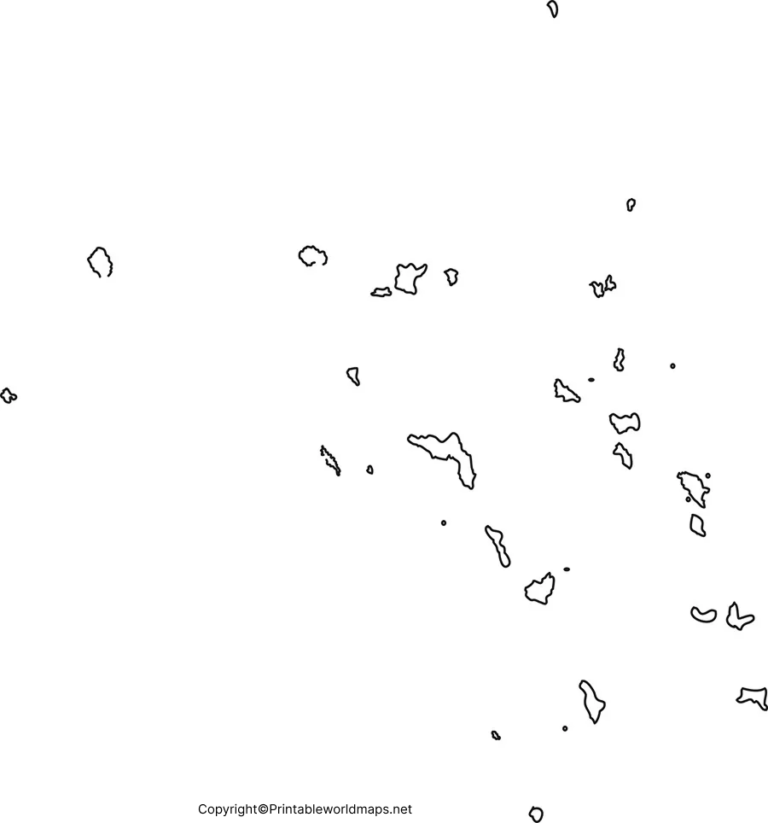 Blank Map of Marshall Islands for Practice Worksheet