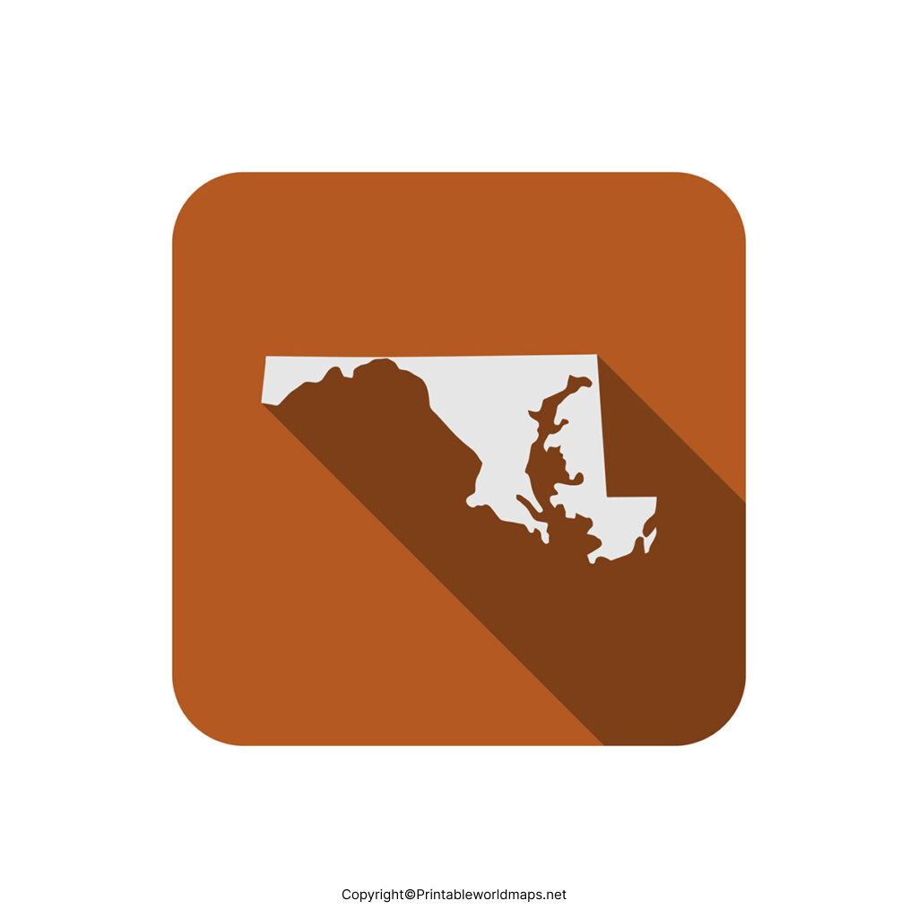 Printable Blank Map of Maryland – Outline, Transparent map 2 Blank Map of Maryland 1024x1024 1 1