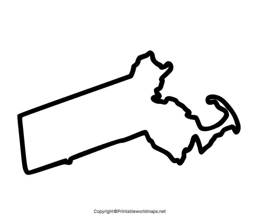 Blank Map of Massachusetts – Printable Massachusetts Map 8 Blank Map of Massachusetts for Practice Worksheet