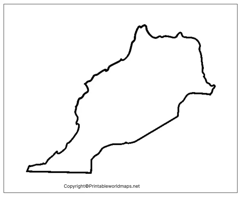 Printable Blank Map of Morocco – Outline, Transparent Map 5 Blank Map of Morocco for Practice Worksheet