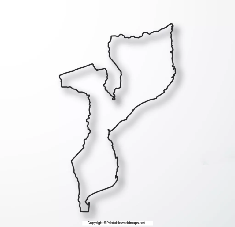 Blank Map of Mozambique for Practice Worksheet