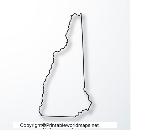 Blank Map of New Hampshire for Practice Worksheet
