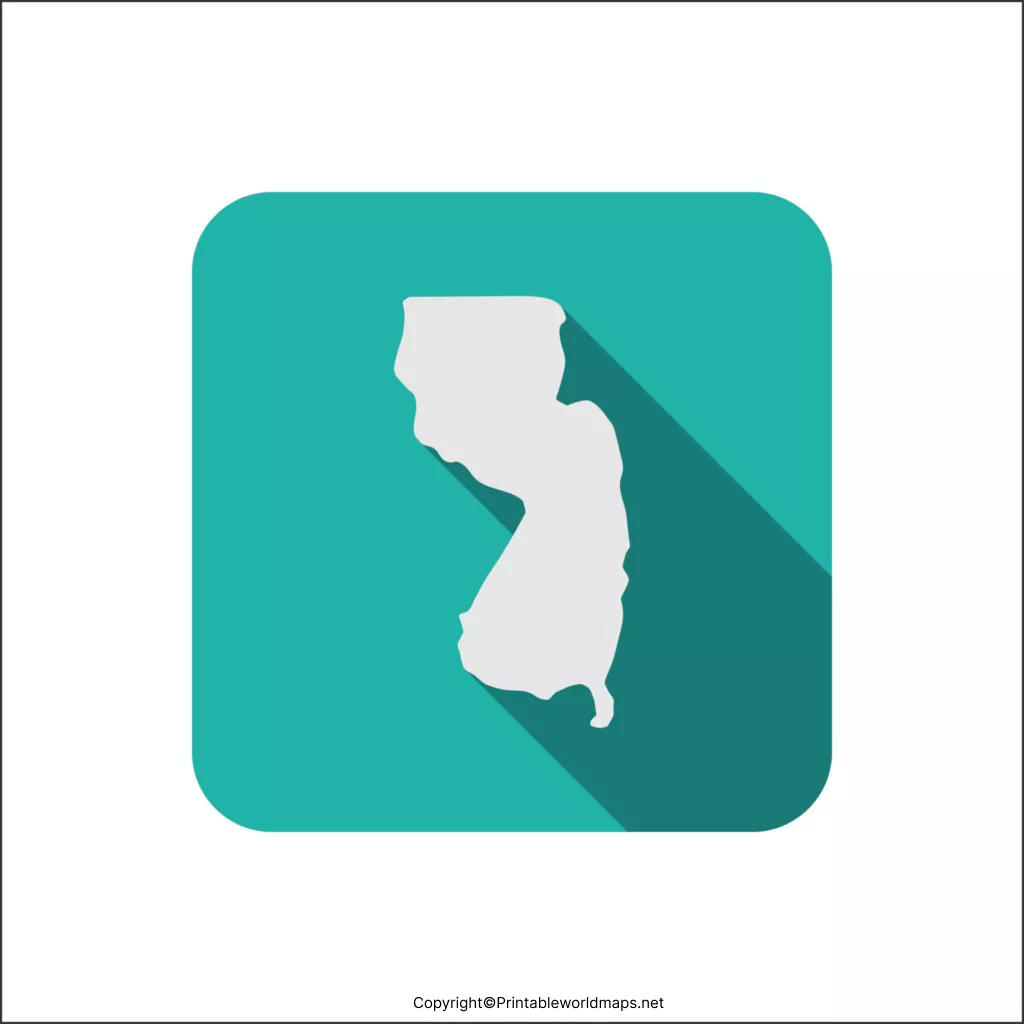 Printable Blank Map of New Jersey – Outline Transparent map 2 Blank Map of New Jersey – Outline