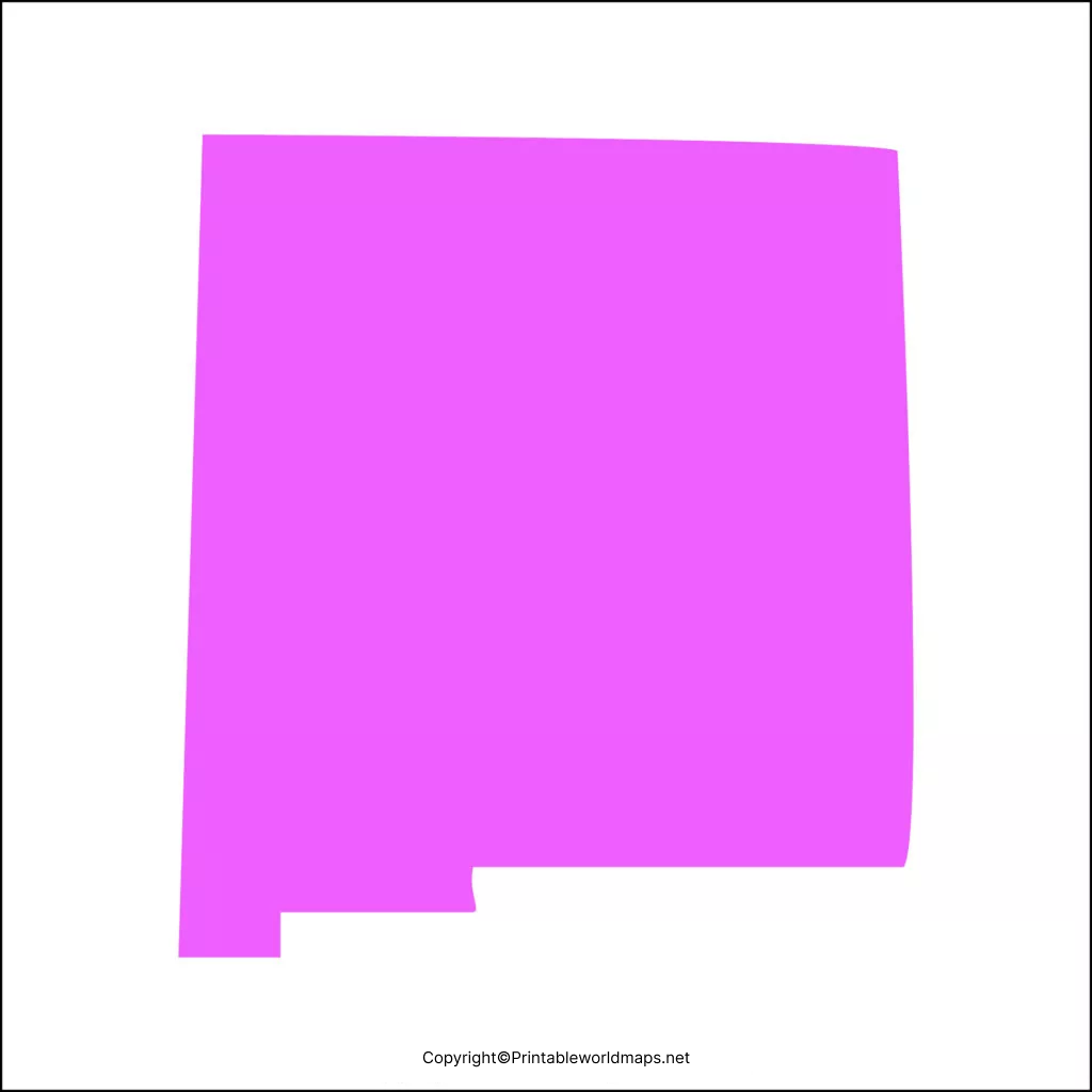 Printable Blank Map of New Mexico -Outline Transparent map 2 Blank Map of New Mexico – Outline 2