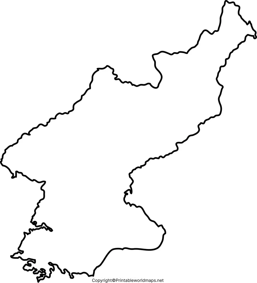 Printable Blank Map of North Korea – Outline, Transparent Map 5 Blank Map of North Korea for Practice Worksheet
