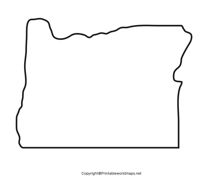 Blank Map of Oregon for Practice Worksheet