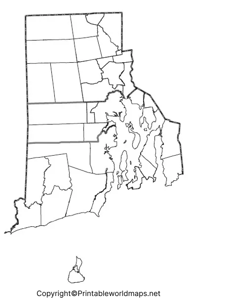 Printable Blank Map of Rhode Island – Outline, PNG map 2 Blank Map of Rhode Island – Outline