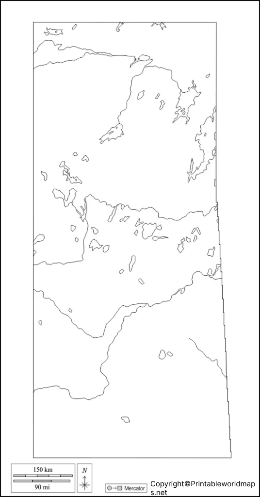 Printable Blank Map of Saskatchewan – Outline, PNG Map 4 Blank Map of Saskatchewan for Practice Worksheet