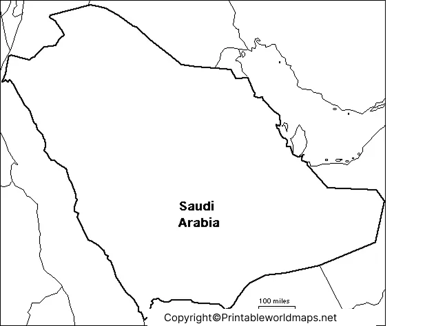 Printable Blank Map of Saudi Arabia -Outline Transparent Map 9 Blank Map of Saudi Arabia for Practice Worksheet