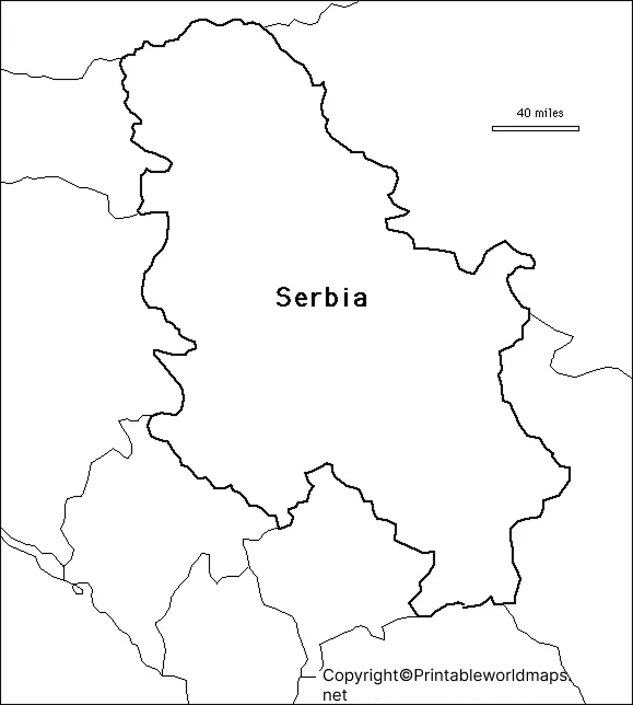 Printable Blank Map of Serbia – Outline Transparent PNG Map 5 Blank Map of Serbia for Practice Worksheet