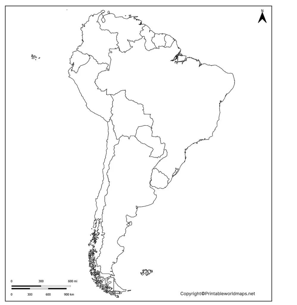 Blank Map of South America With Countries 931x1024 1