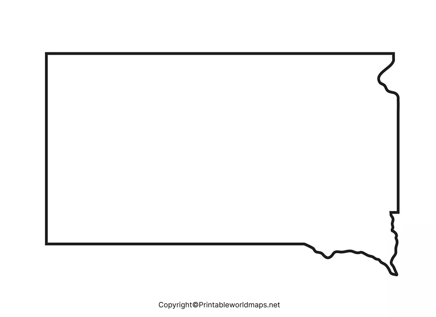 Printable Blank Map of South Dakota – Outline, PNG map 2 Blank Map of South Dakota – Outline