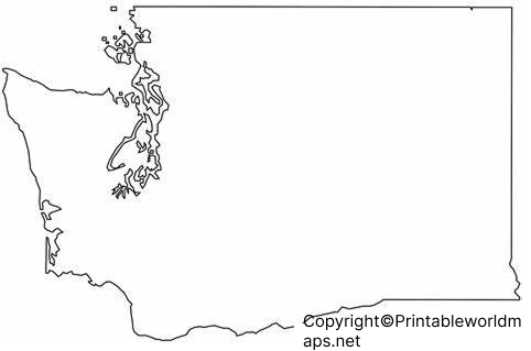 Printable Blank Map of Washington – Outline, Transparent map 5 Blank Map of Washington for Practice Worksheet