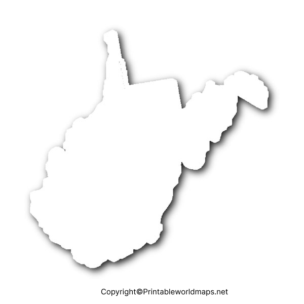 Printable Blank Map of West Virginia – Outline, PNG map 5 Blank Map of West Virginia for Practice Worksheet