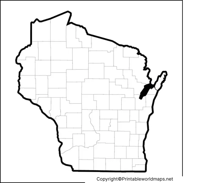 Printable Blank Map of Wisconsin – Wisconsin Map Outline 2 Blank Map of Wisconsin Outline