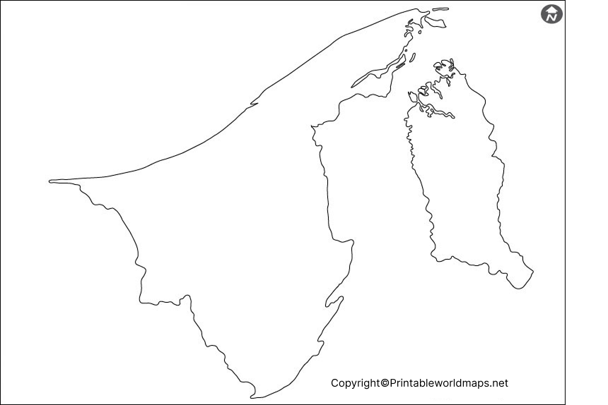 Printable Blank Map of Brunei – Outline, Transparent, PNG map 2 Brunei Blank map Outline