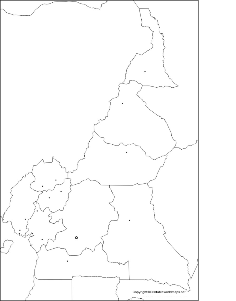 Printable Blank Map of Cameroon – Outline, Transparent map 2 Cameroon Blank Map Outline