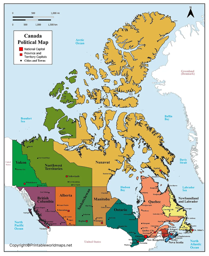 Canada Map with Cities