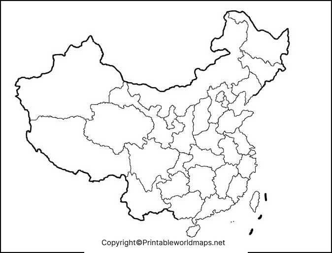 Printable Blank Map of China- Outline, Transparent, PNG Map 2 China Blank Map Outline