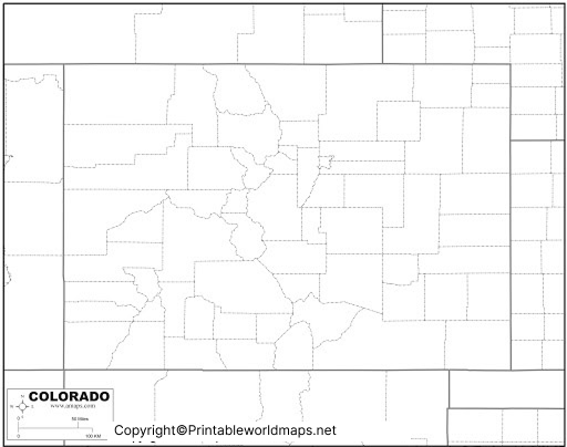 Printable Blank Map of Colorado- Outline, Transparent Map 4 Colorado Blank map Outline