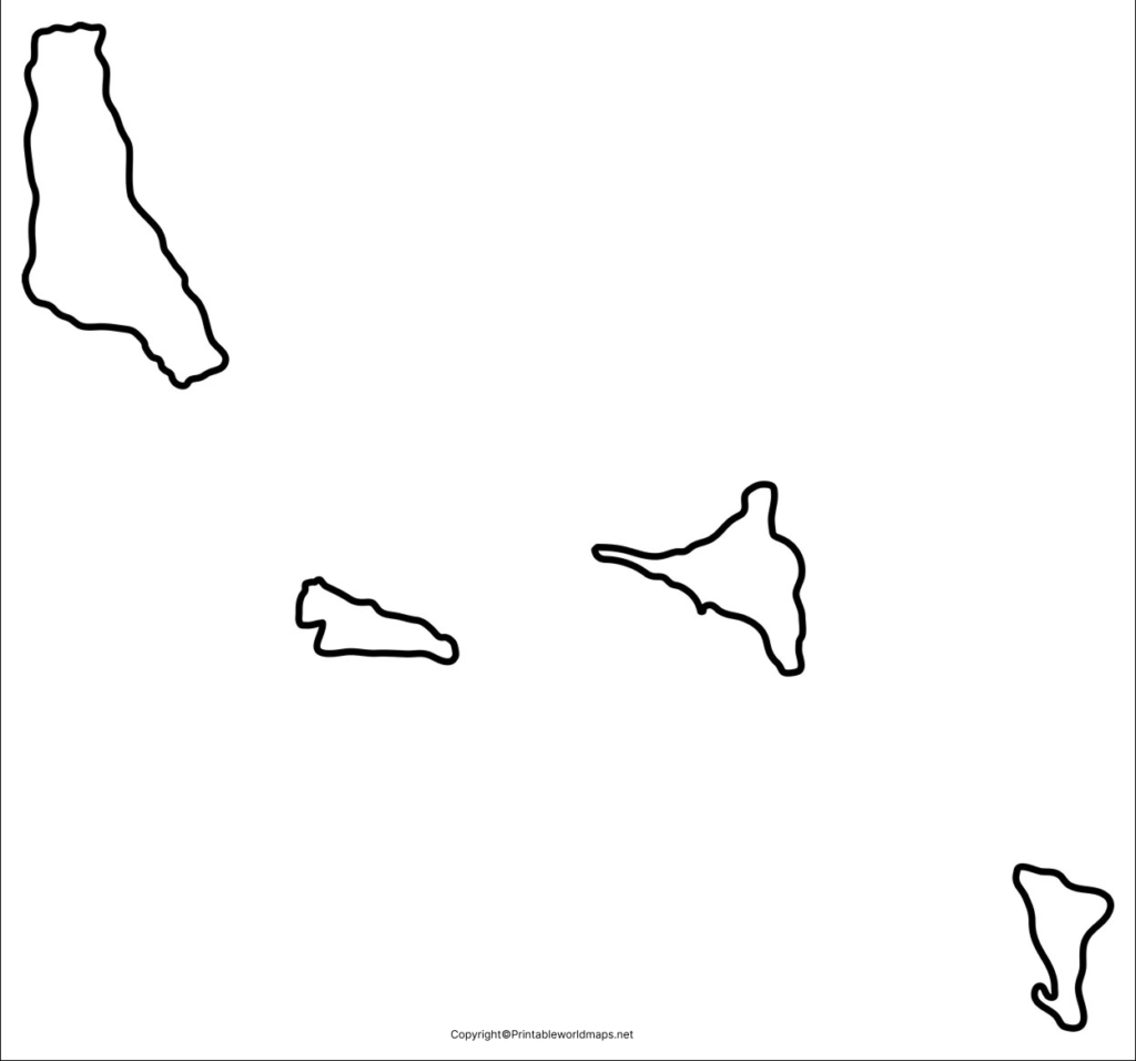 Printable Blank Map of Comoros- Outline, Transparent, PNG map 2 Comoros Blank Map Outline