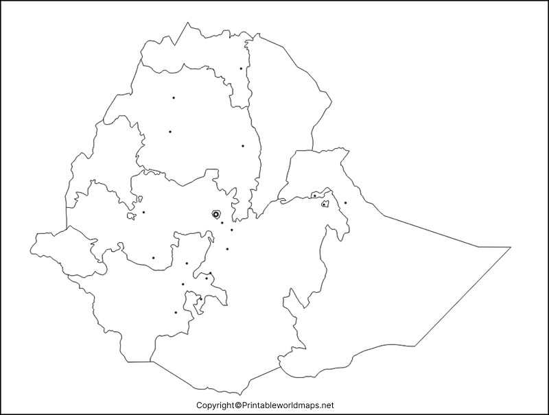 Printable Blank Map of Ethiopia- Outline, Transparent, PNG Map 2 Ethiopia Blank Map Outline