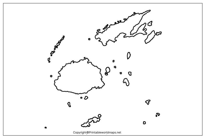 Printable Blank Map of Fiji – Outline, Transparent, PNG Map 2 Fiji Blank Map Outline