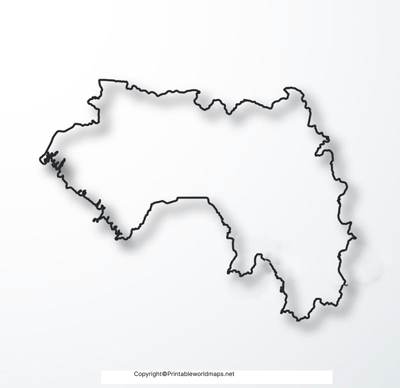 Printable Blank Map of Guinea – Outline, Transparent, PNG map 2 Guinea Blank Map Outline