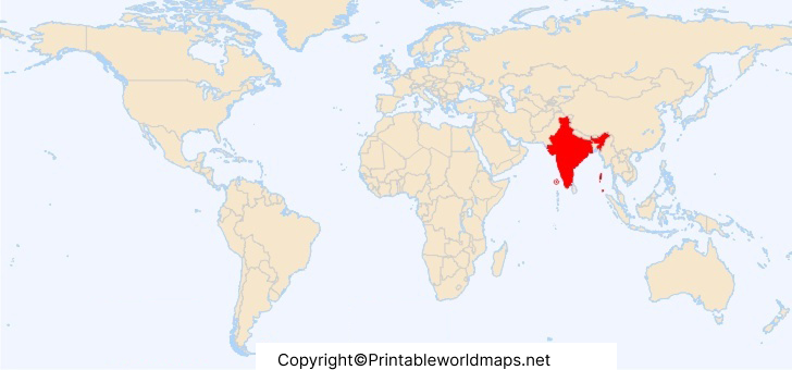 Location of India on World Map Globe in PDF 4 India on World Map