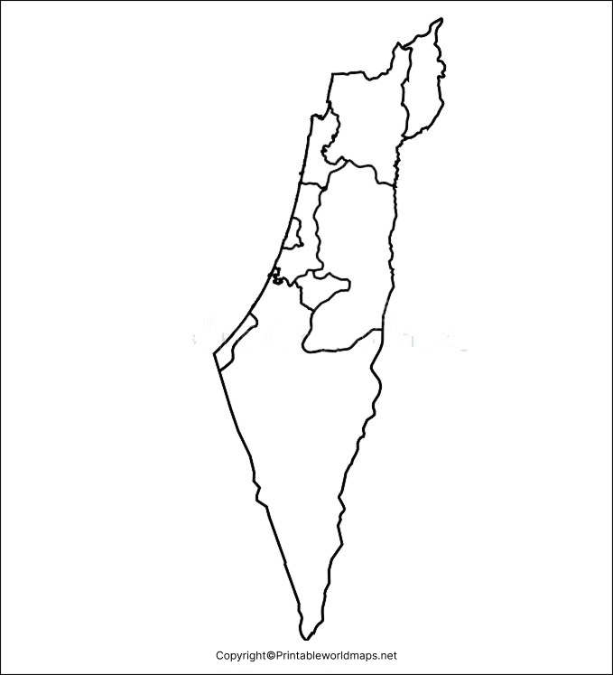 Printable Blank Map of Israel – Outline, Transparent PNG Map 2 Israel Blank Map Outline