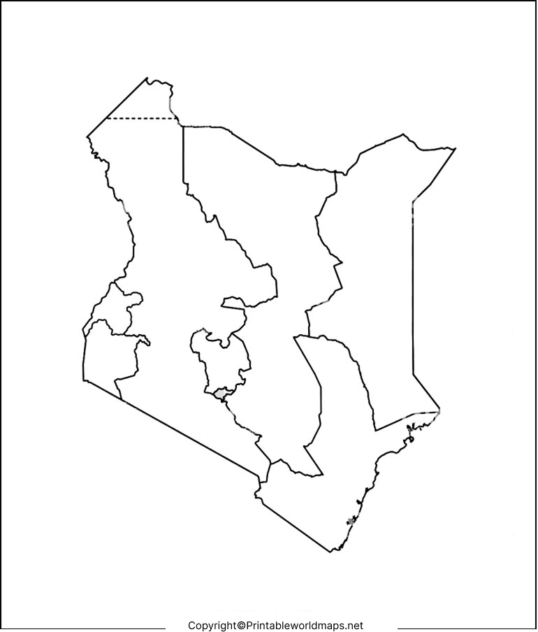 Printable Blank Map of Kenya – Outline, Transparent, PNG map 2 Kenya Blank Map Outline
